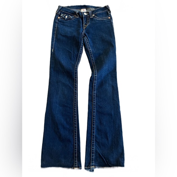 True Religion Denim - TRUE RELIGION BECKY Women’s Flap Pocket Jeans Orange Stitching Size 27 32x33